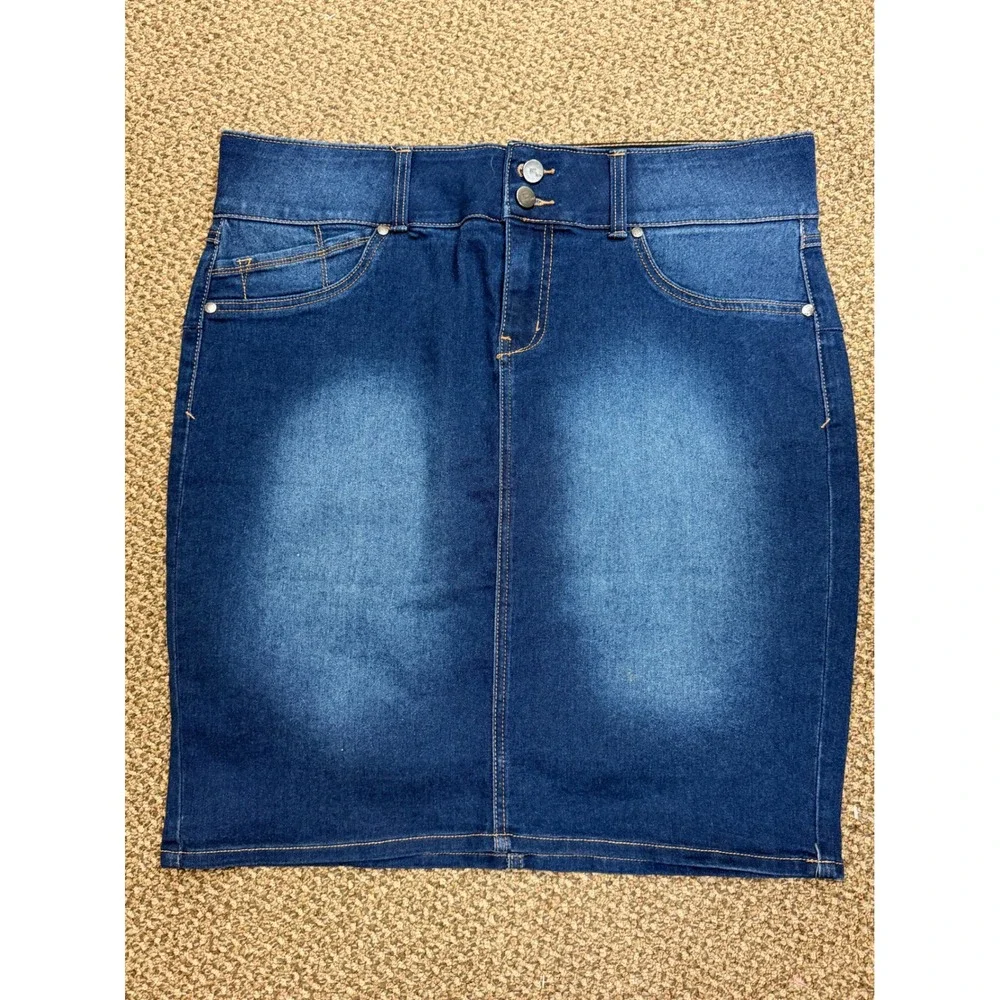 1822 Denim Women Blue Wash Classic Fit Denim Pencil Skirt Size‎ 16